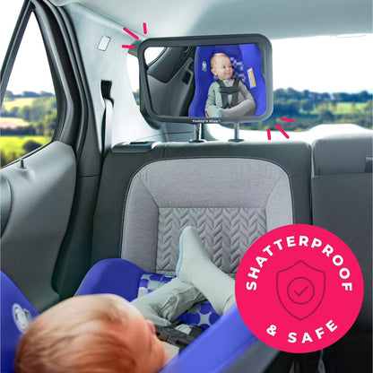 Todays Kids Baby Car Mirror for Back Seat Rear Facing - 360-Degree Adjustable