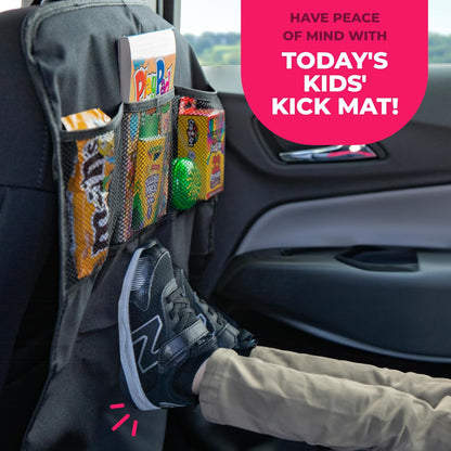 Todays Kids 2-Pack Heavy Duty Kick Mat - Multipurpose Waterproof Organizer for Kids