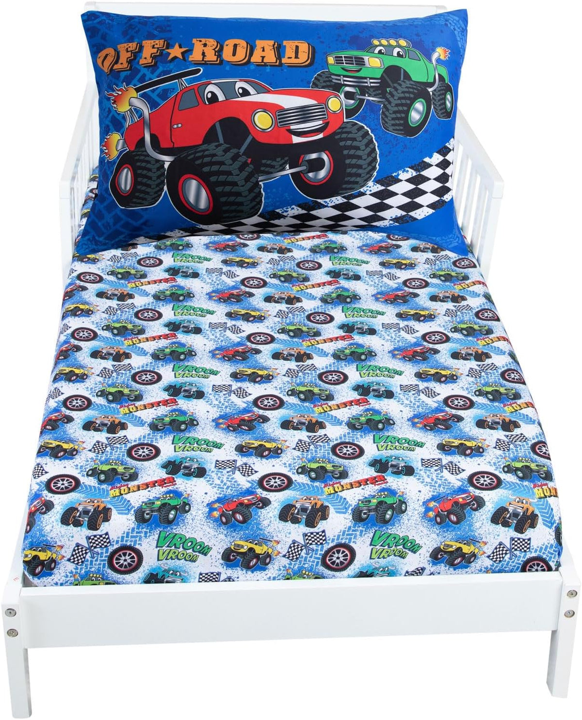 Todays Kids Monster Trucks Bedding Toddler Bed Sheets - 2-Piece Toddler Bed Sets