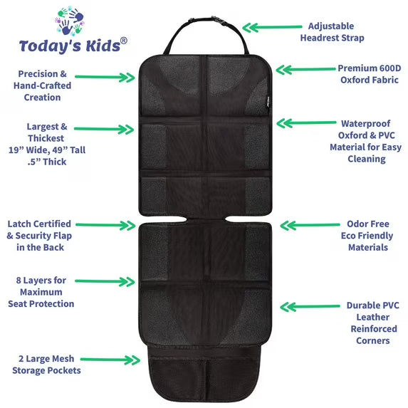 Todays Kids Car Seat Protector for Child Car Seat - Waterproof Car Seat Protector