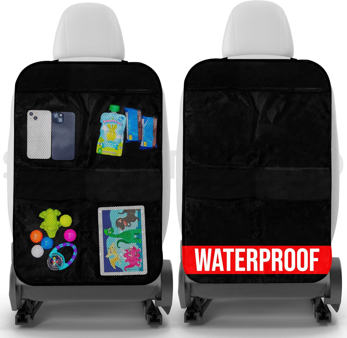 Todays Kids 2 Pack Kick Mats Back Seat Protector - Backseat Car Organizer for Kids
