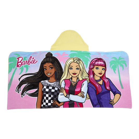 Barbie Kids Hooded Towel, Cotton, Pink, Mattel