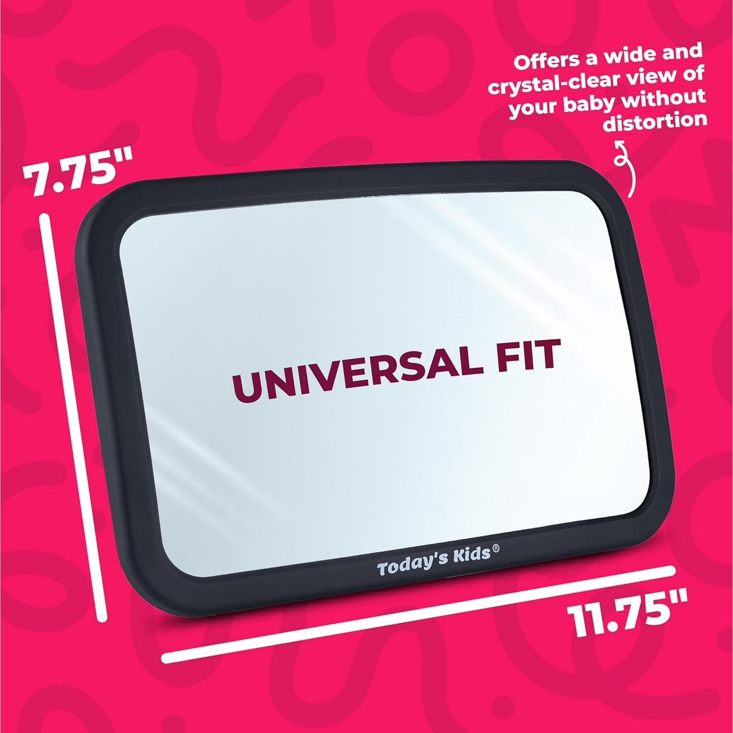 Todays Kids Baby Car Mirror for Back Seat Rear Facing - 360-Degree Adjustable