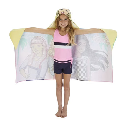Barbie Kids Hooded Towel, Cotton, Pink, Mattel