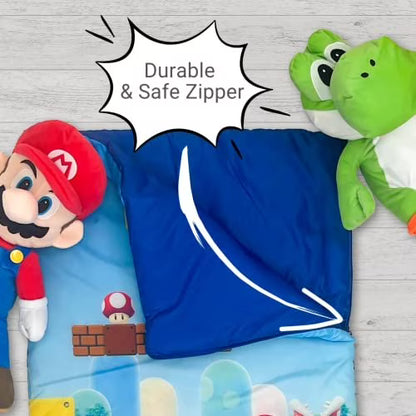 Super Mario 2 Piece Kids Sleeping/Slumber Bag & Sling Bag Set, 46"L X 26"W