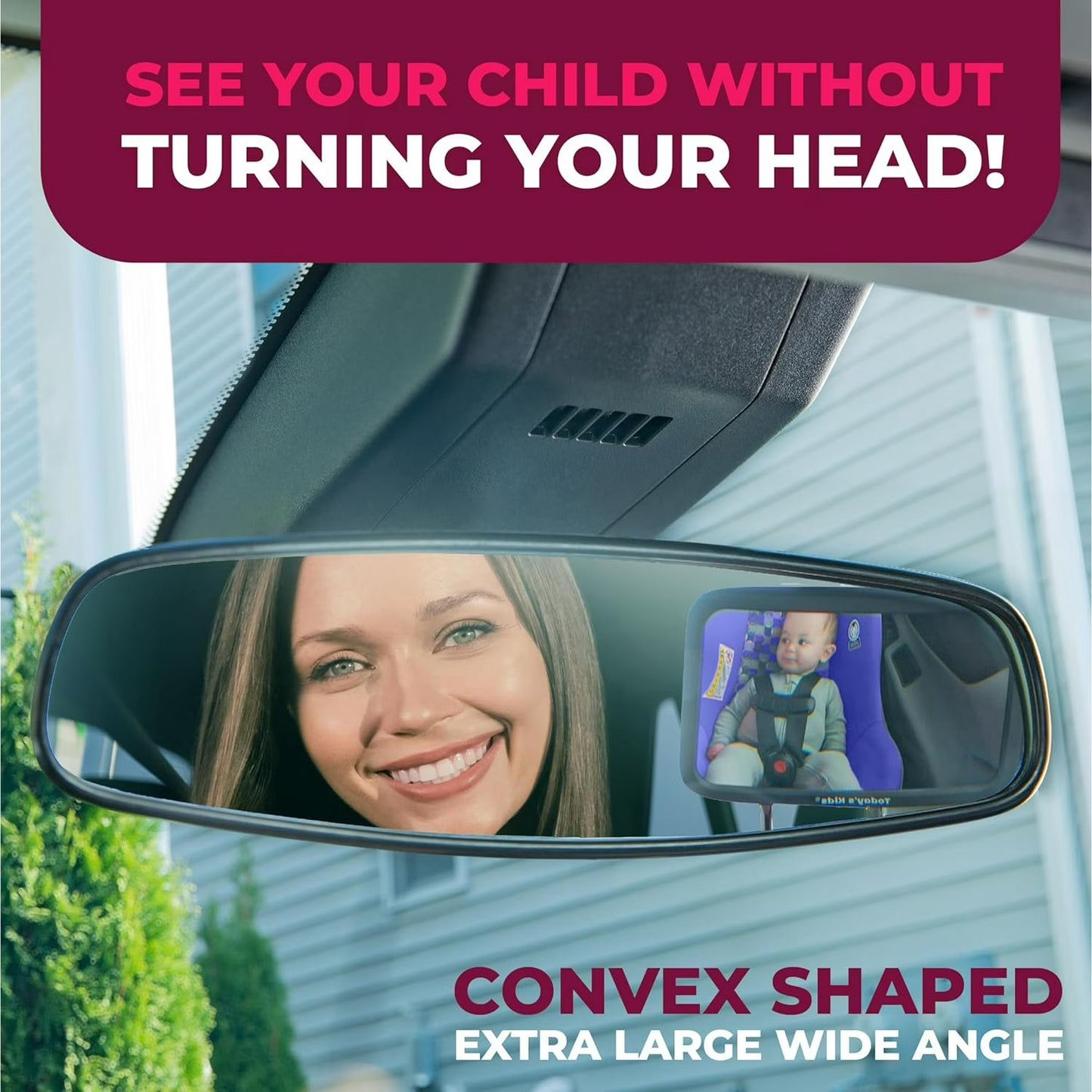 Todays Kids Baby Car Mirror for Back Seat Rear Facing - 360-Degree Adjustable