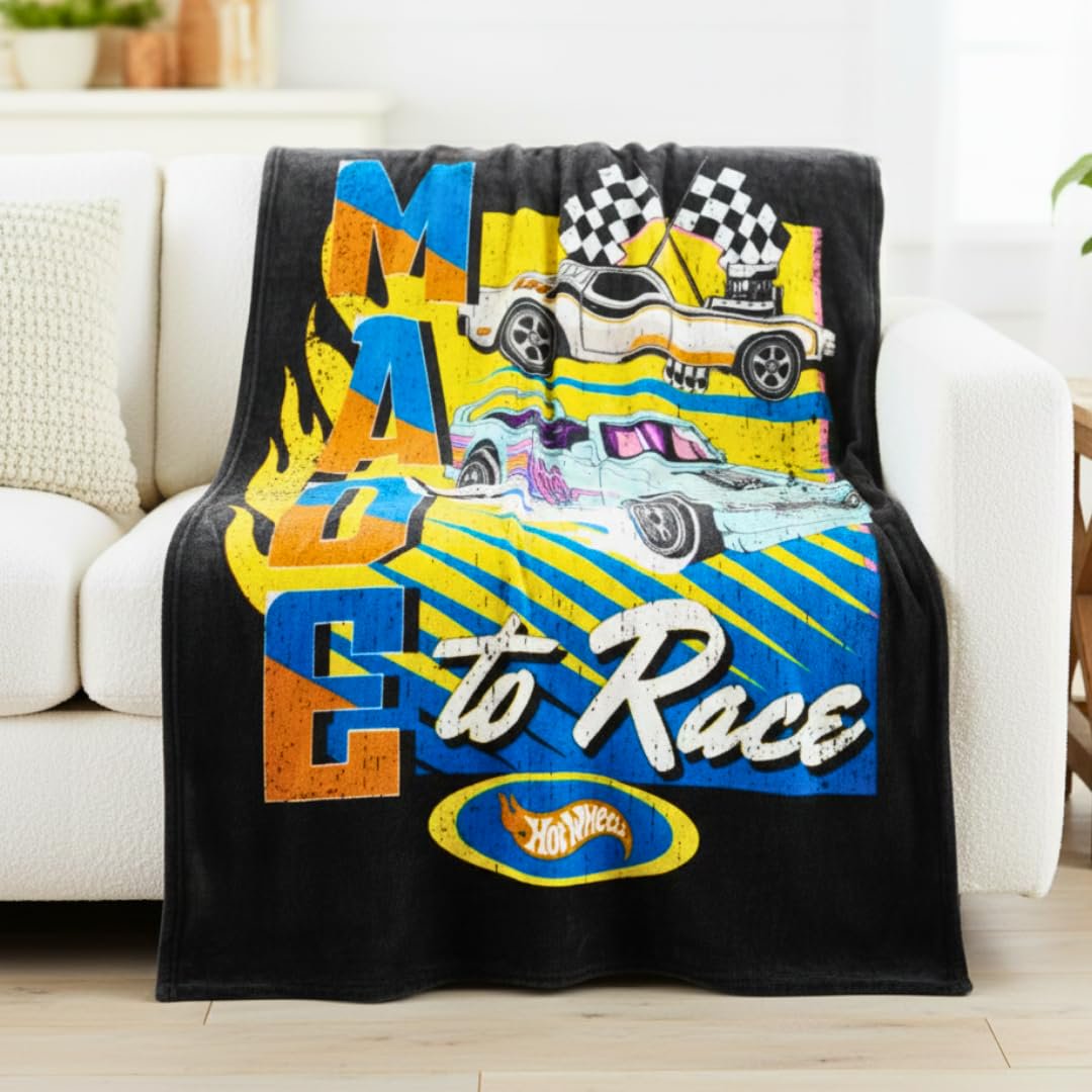 Franco Hot Wheels Kids Plush Throw Blanket, 46 in x 60 in