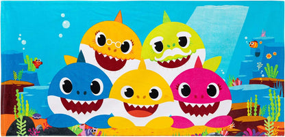 Franco Kids Baby Shark Cotton Bath/Pool/Beach Towel, 58 in x 28 in