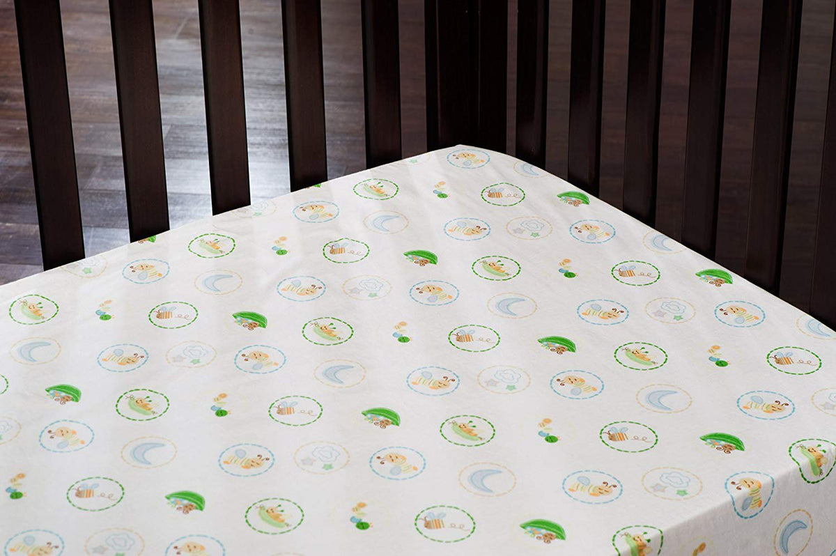 Kids Line 4-Piece Crib Bedding Set, Night Night Bugs