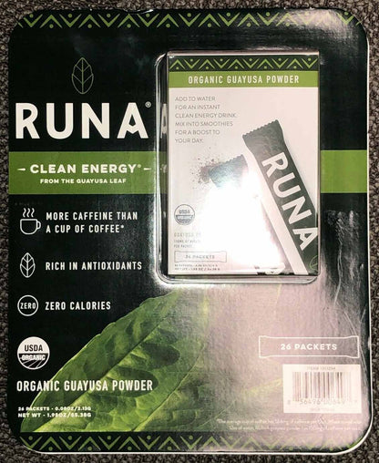 RUNA Organic Clean Energy Guayusa Powder - 26 packets