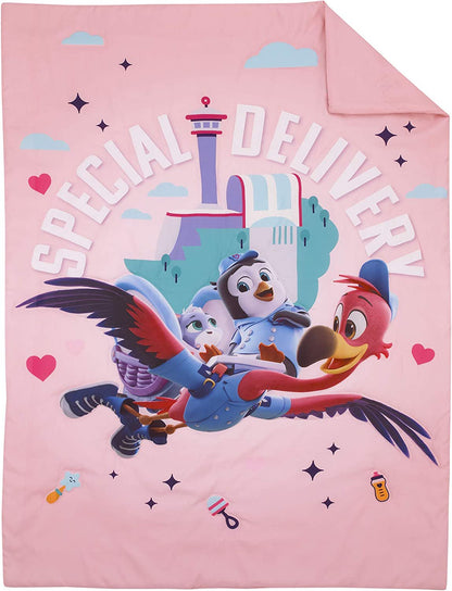 Disney T.O.T.S Special Delivery 4 Piece Toddler Bedding Set - Pink, Teal, Purple & Brown