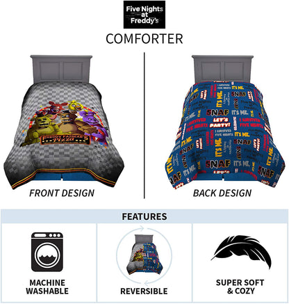 Franco FIVE NIGHTS AT FREDDY’S Comforter, Twin/Full Size 72" x 86"