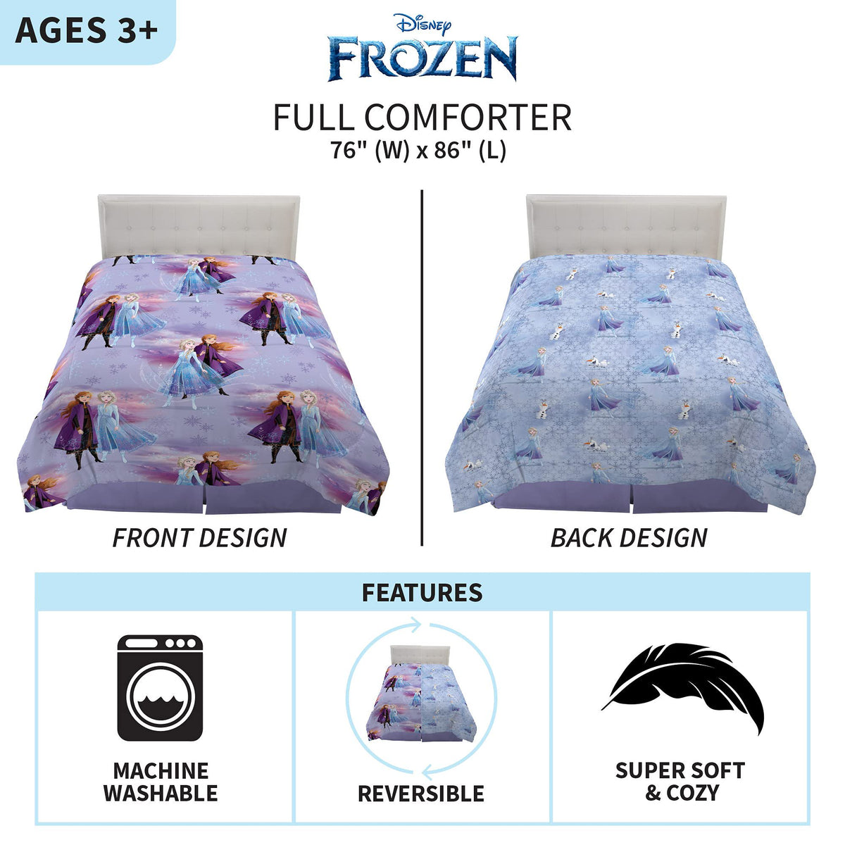 Franco Disney Frozen 2 Kids Soft Full Size Comforter