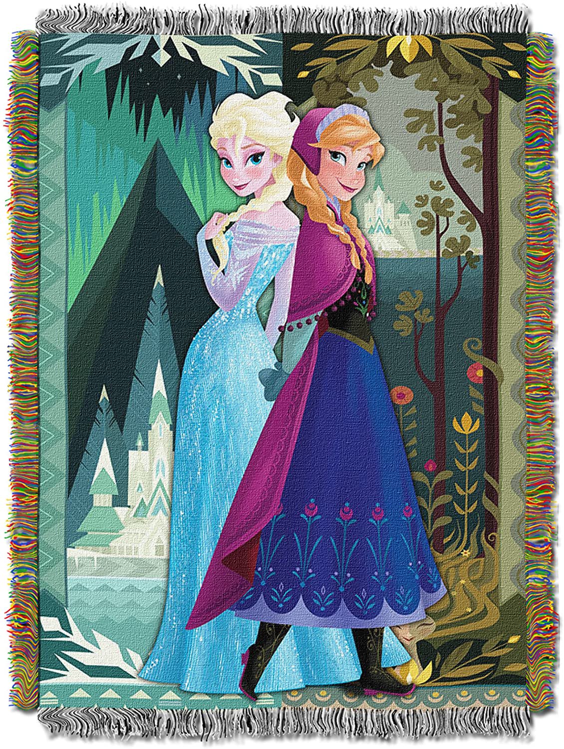 Disney Frozen, Woven Tapestry Throw Blanket, Multi Color, 1 Count