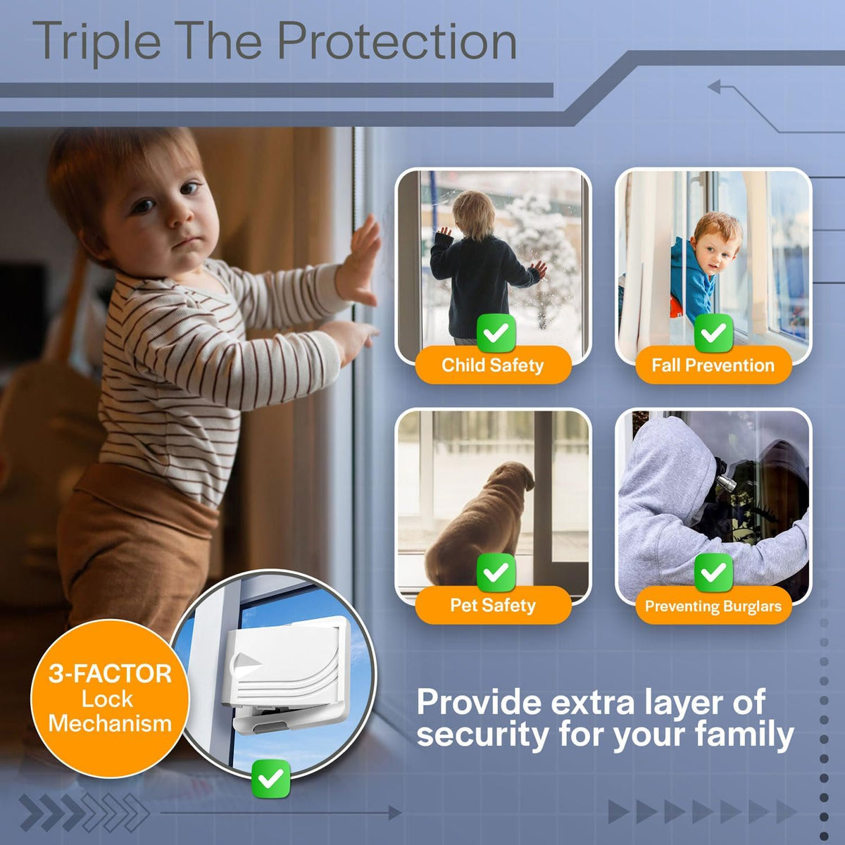 Todays Kids Sliding Glass Door Lock - Child Proof Lock for Sliding Door, Easy to Install Sliding Window Lock - Strong Adhesive Sliding Door Security Lock, Window Locks & Sliding Door Lock