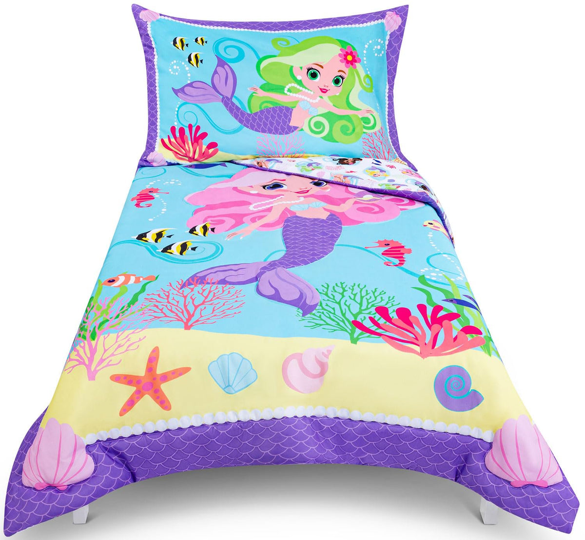 Todays Kids Monster Trucks Toddler Bedding Set for Boys - 4-Piece Toddler Bed Comforter Sets for Boys, Reversible Comforter & Pillowcase, Flat Sheet, Fitted Sheet, Breathable & Super Soft Microfiber