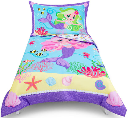 Todays Kids Monster Trucks Toddler Bedding Set for Boys - 4-Piece Toddler Bed Comforter Sets for Boys, Reversible Comforter & Pillowcase, Flat Sheet, Fitted Sheet, Breathable & Super Soft Microfiber