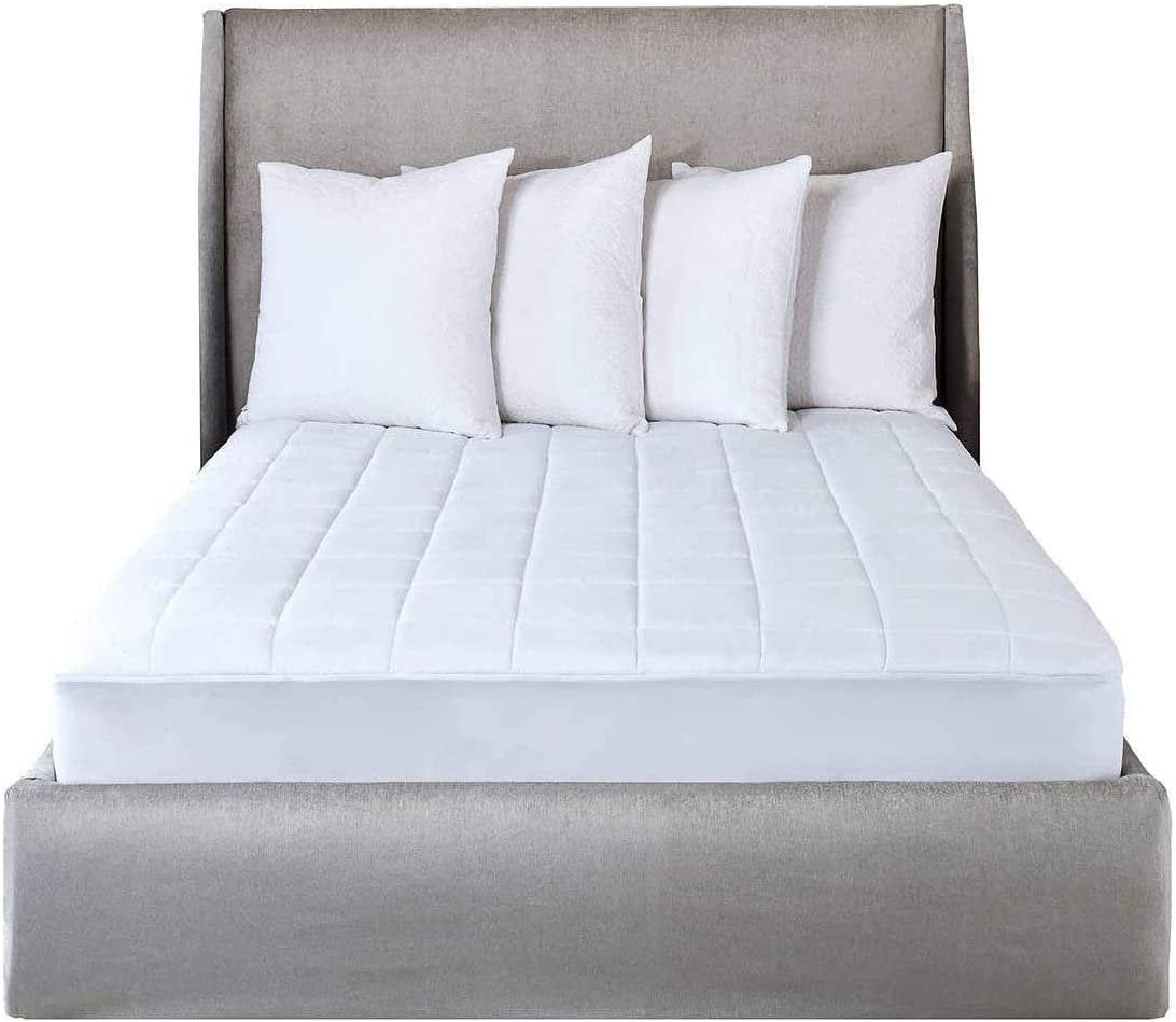 Sunbeam Electric Heated KING Mattress Pad Two Controllers, 20 Heat Settings And 100% Quilted Cotton Topper, KING
