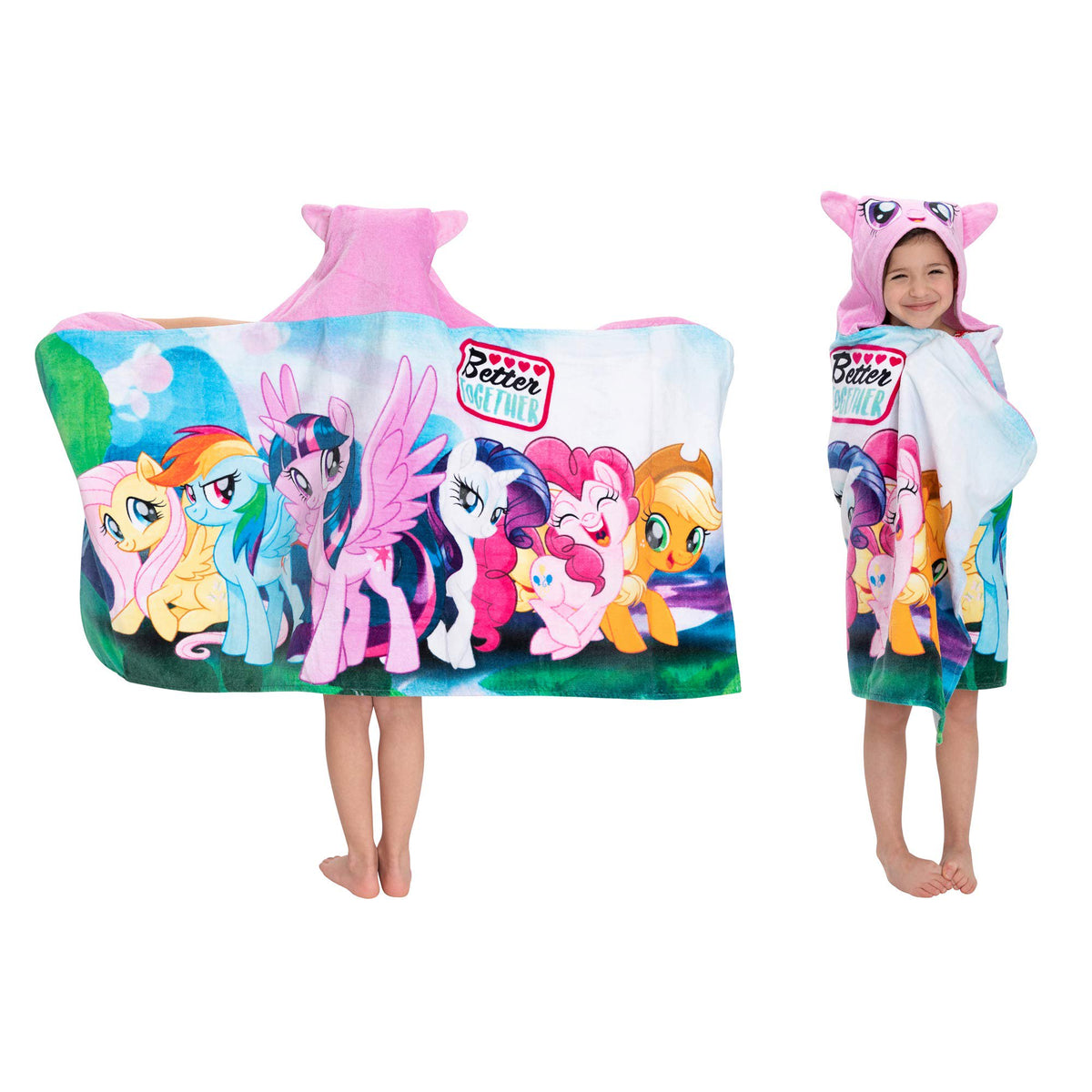 My Little Pony Bath/Pool/Beach Soft Cotton Terry Hooded Towel Wrap, 24 in x 50 in