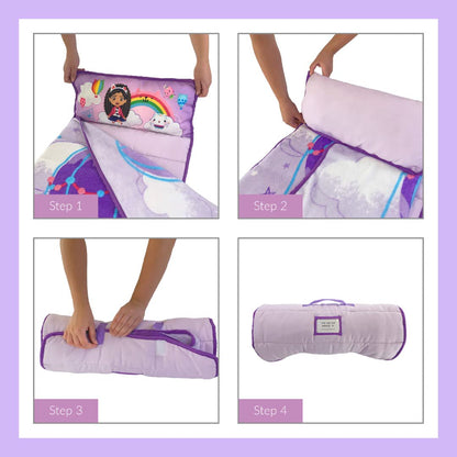 Gabby's Dollhouse Toddler Nap Mat with Pillow and Blanket Perfect for Preschool, Daycare and Travel
