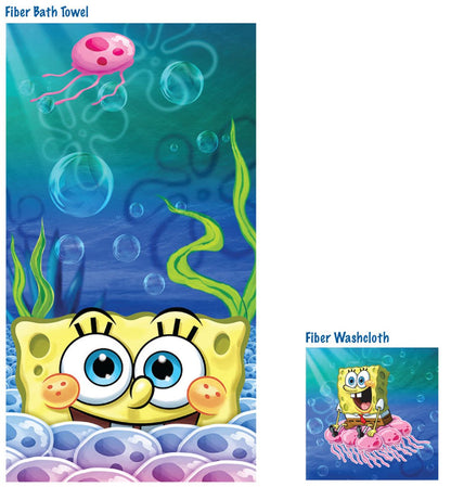 SpongeBob SquarePants 2 Piece Bath Towel and Washcloth Set
