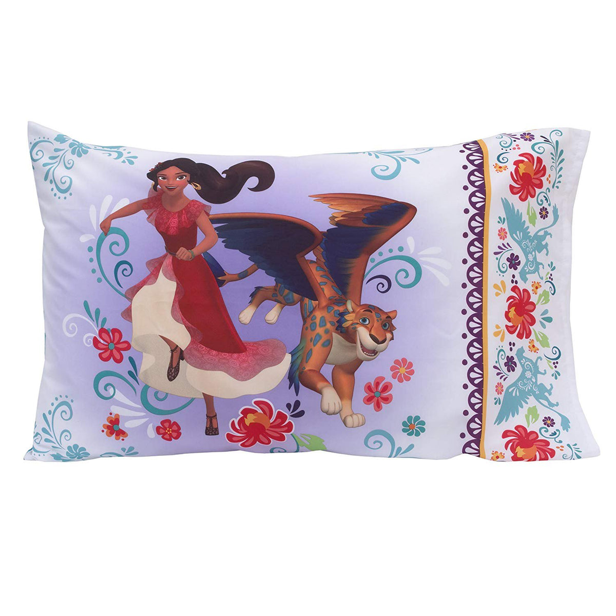 Disney Elena of Avalor Bold and Brave 4 Piece Toddler Bedding Set, Pink/Red/Turquoise/White