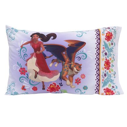 Disney Elena of Avalor Bold and Brave 4 Piece Toddler Bedding Set, Pink/Red/Turquoise/White