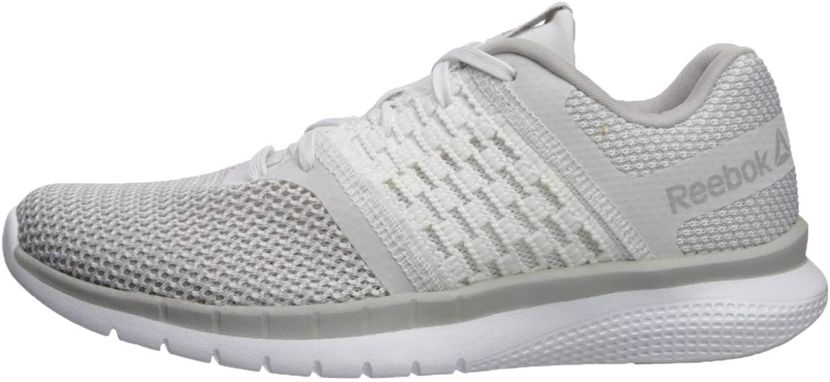 Reebok Women's Print Prime Runner Sneaker, White/Steel, 6.5 M US