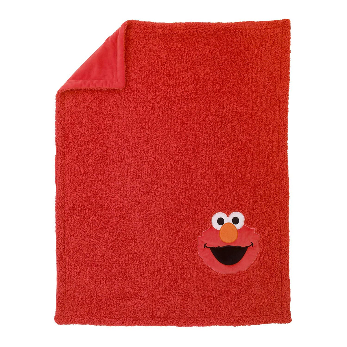 Sesame Street Elmo Red Soft Plush Sherpa Toddler Blanket with Applique - 30" x 40"