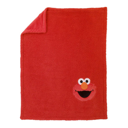 Sesame Street Elmo Red Soft Plush Sherpa Toddler Blanket with Applique - 30" x 40"