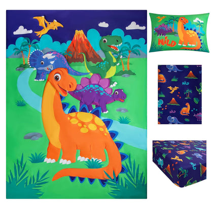 Todays Kids Monster Trucks Toddler Bedding Set for Boys - 4-Piece Toddler Bed Comforter Sets for Boys, Reversible Comforter & Pillowcase, Flat Sheet, Fitted Sheet, Breathable & Super Soft Microfiber