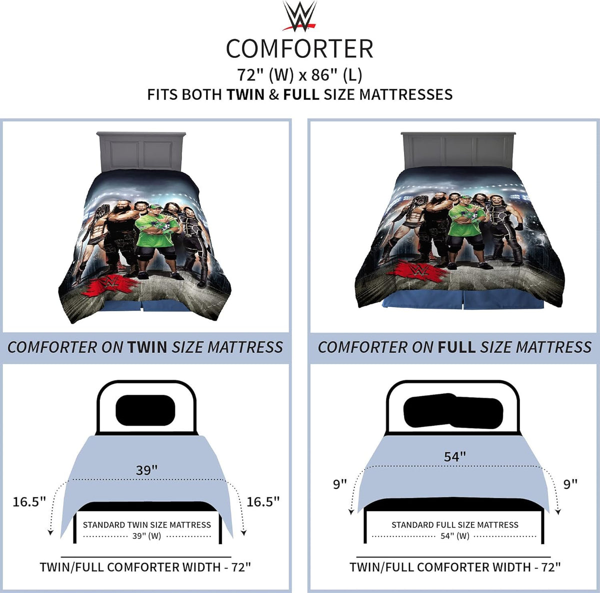 Franco Kids Bedding WWE Armageddon Twin/Full Comforter & Sham Set