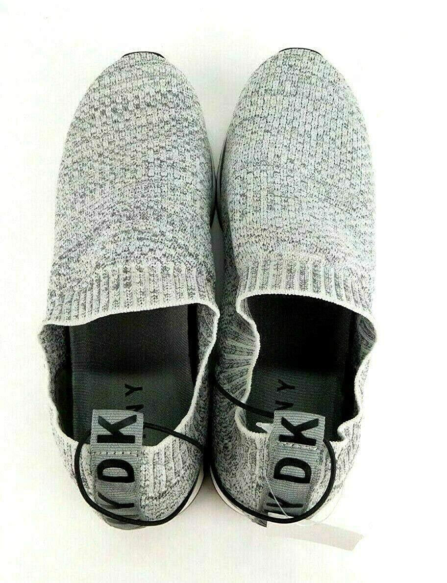 DKNY Jerri-Slip-on Women's Trainer Sneakers Knit Shoe - Size 10 Grey