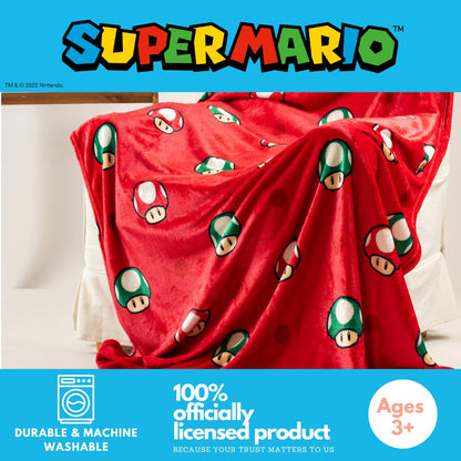Franco Nintendo Super Mario Gaming Toad Plush Throw Blanket, 46 in x 60 in
