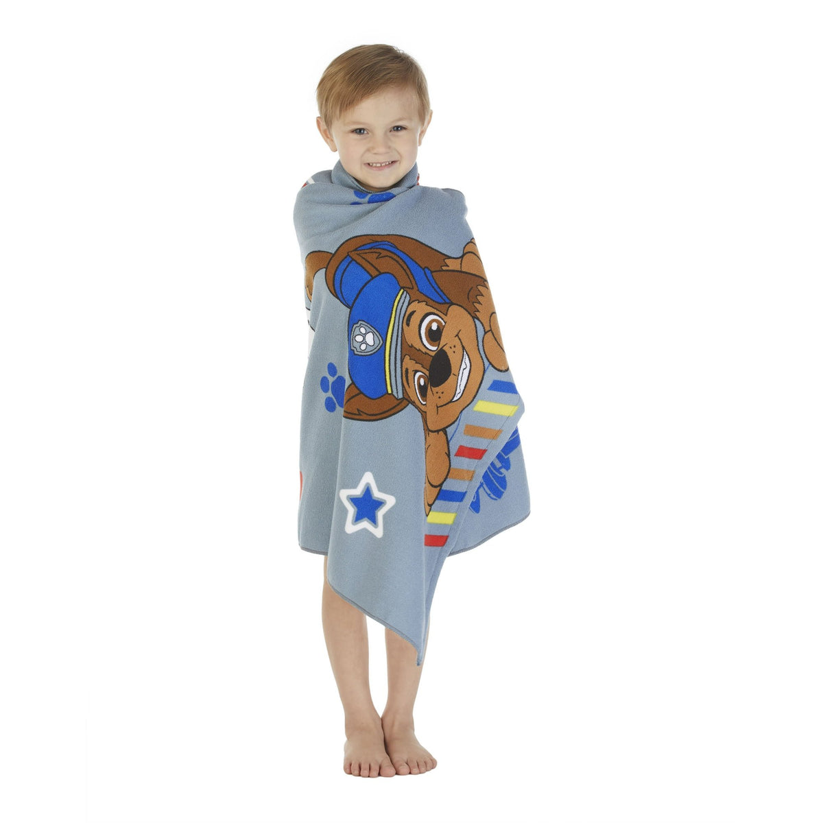 PAW Patrol Kids Chase Towel and Character Scrubby Set, Gray, Nickelodeon