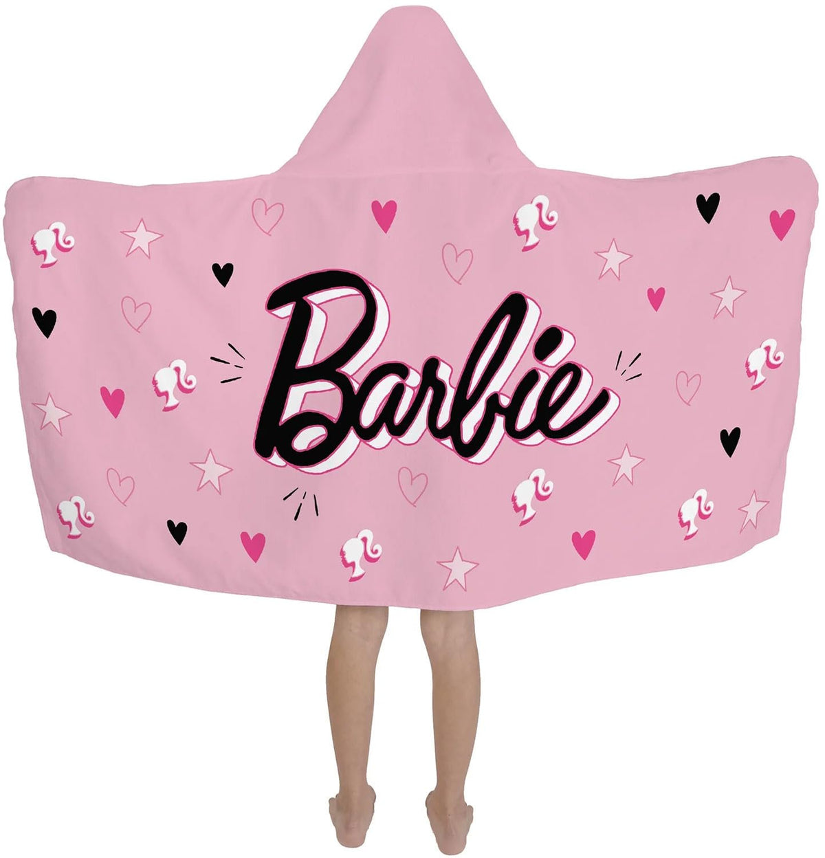 Franco Barbie Bath/Pool/Beach Cotton Hooded Towel Wrap, 24 in x 50 in