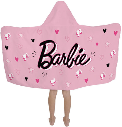 Franco Barbie Bath/Pool/Beach Cotton Hooded Towel Wrap, 24 in x 50 in