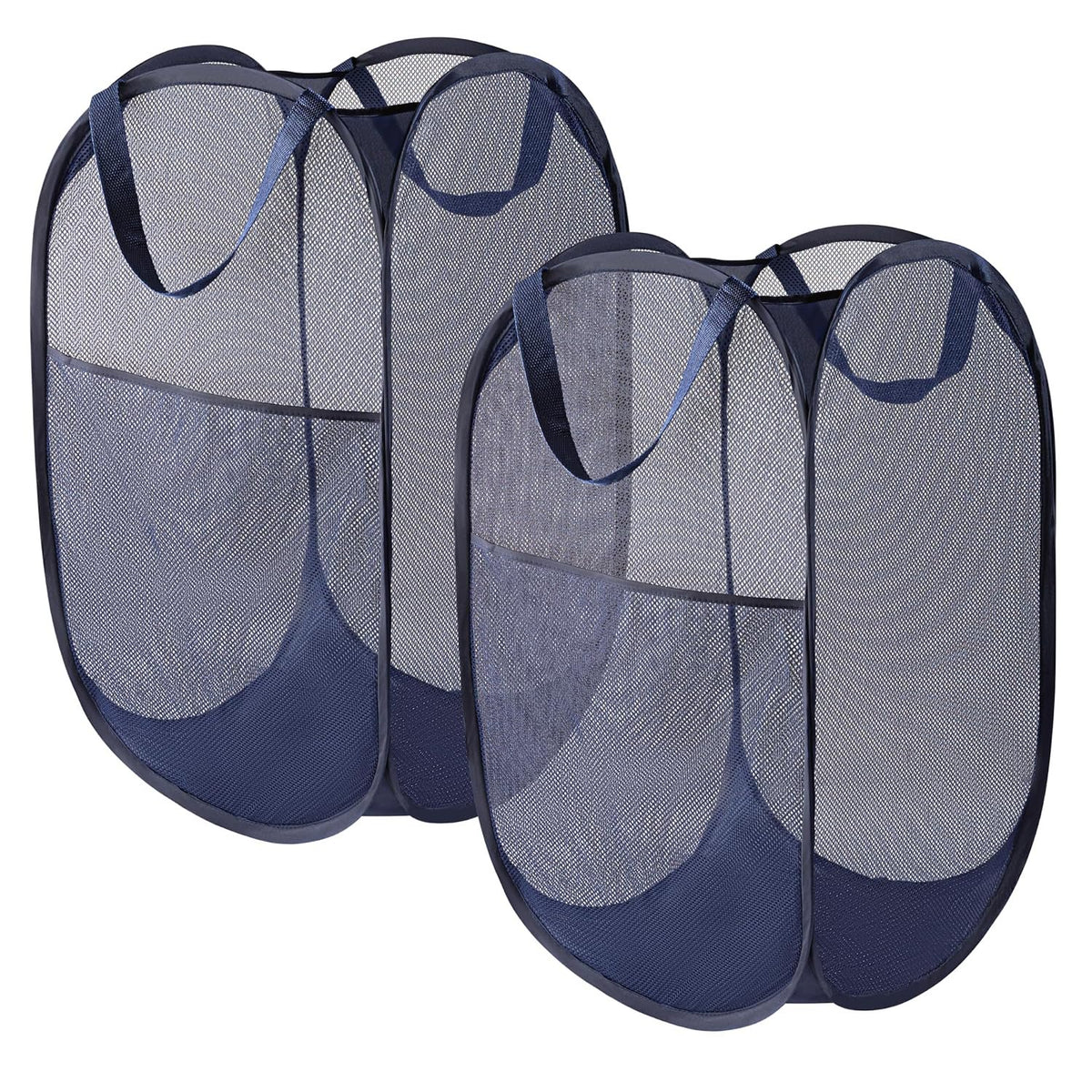 Todays Kids Collapsible Mesh Pop-Up Laundry Hamper - Foldable Laundry Basket with Breathable Mesh, Reinforced Handles and Side Pocket