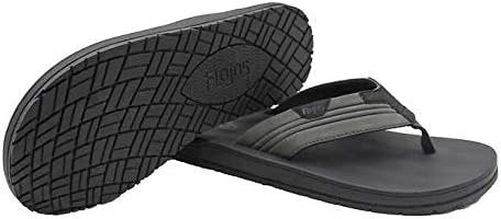 Flojos Men's Sandals Memory Foam Black/Gray - Size 9