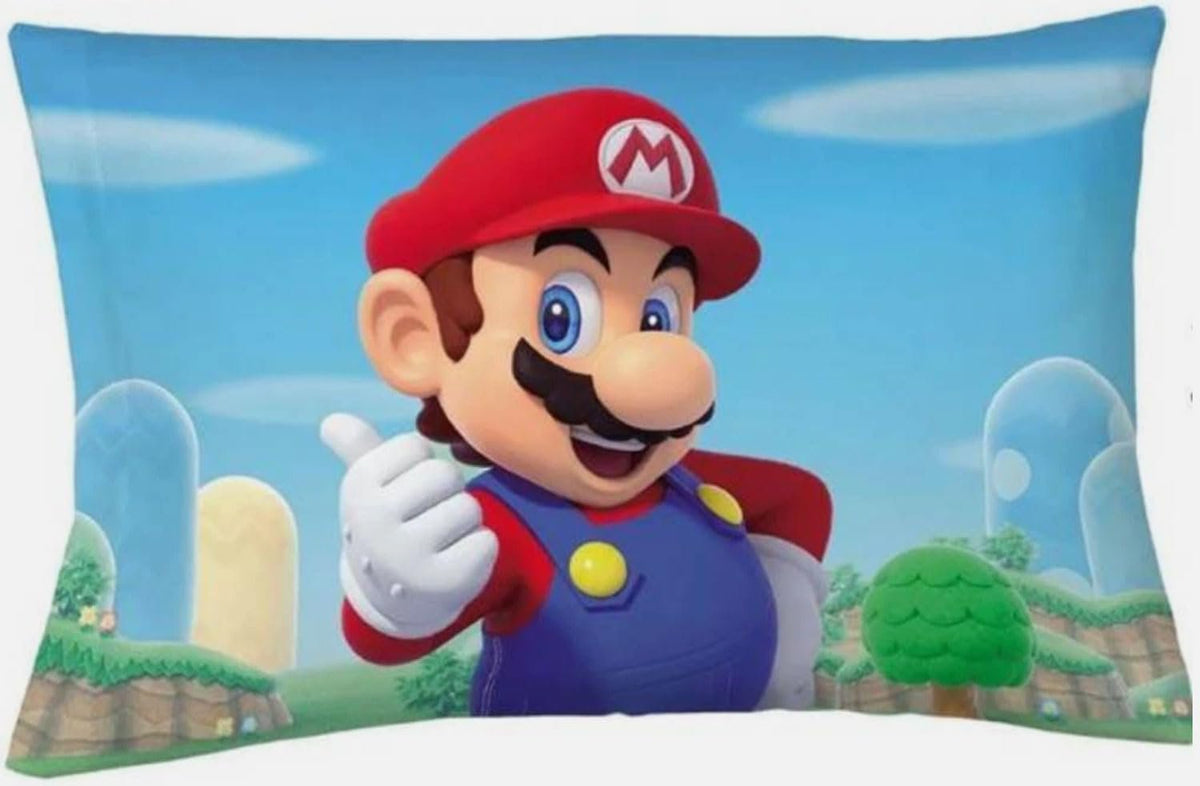Franco Super Mario Kids Twin Comforter and Sheets Set, All The Players