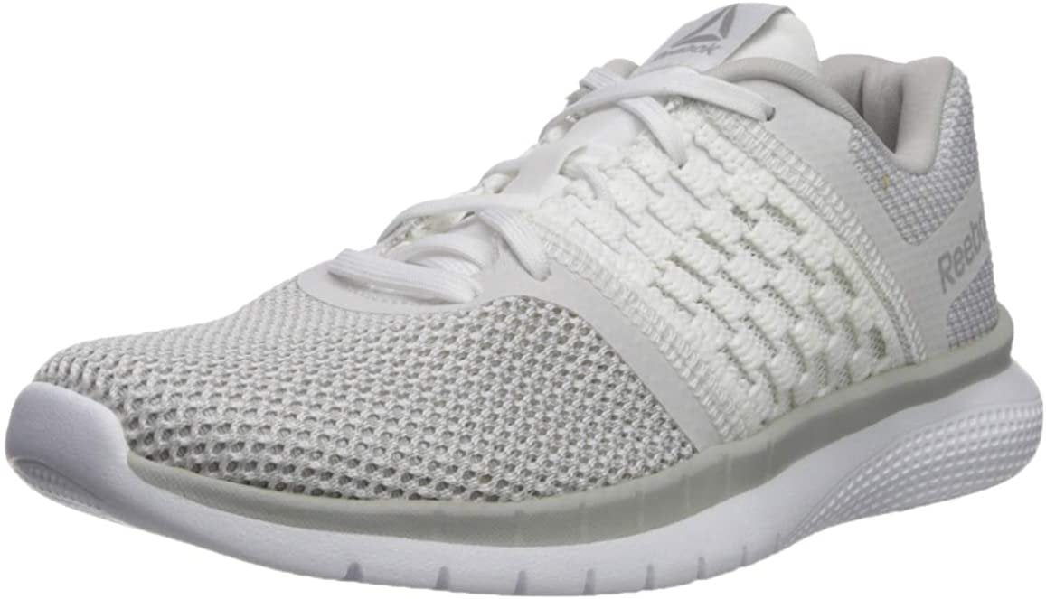 Reebok Women's Print Prime Runner Sneaker, White/Steel, 6.5 M US