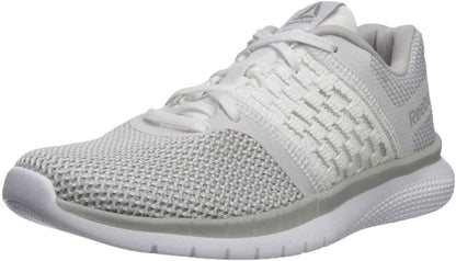 Reebok Women's Print Prime Runner Sneaker, White/Steel, 6.5 M US