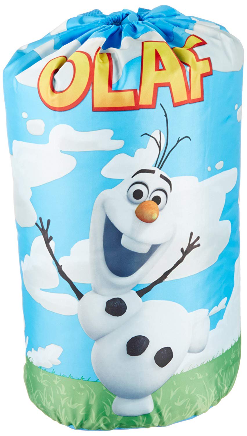 Disney Frozen Olaf Quilted Slumber Bag, Bonus Backpack with Straps, Light Blue/White
