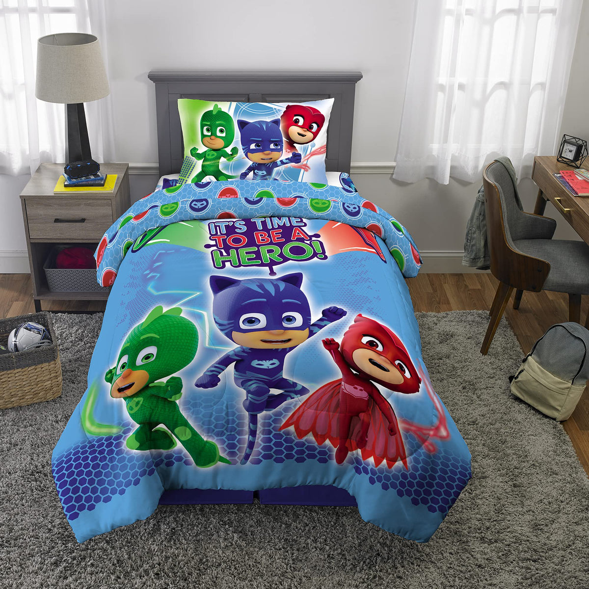 Franco Kids Bedding PJ Masks Twin Comforter & Sheet Set, 4 Piece Set