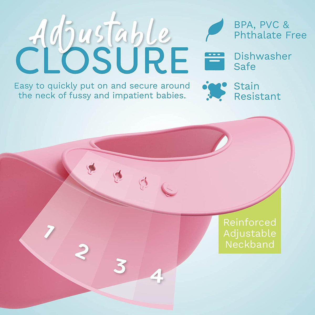 Silicone Bibs for Babies with Food Catcher - 2 Pack Silicone Baby Bib for Boy or Girl - Unisex Infant Bibs, Toddler Bibs