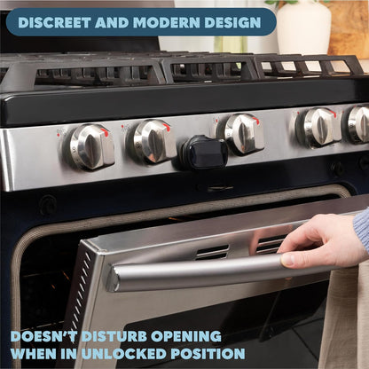Todays Kids Oven Door Baby Proofing Heat-Resistant Lock - Oven Lock Child Safety, Baby Safety Products for Childproof Home - Strong 3M Adhesive, Easy Installation, One-Hand Use, No Tools