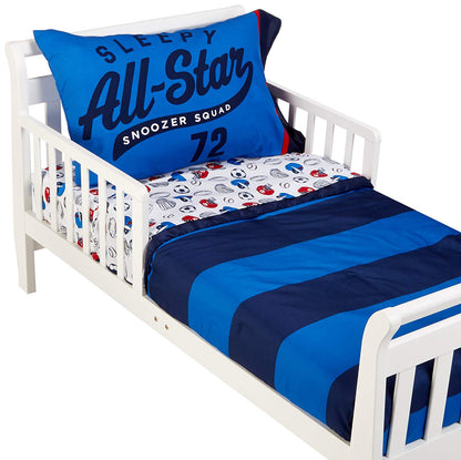 Carter's 4-Piece Toddler Bedding Set, All Star Sports Boys Blue