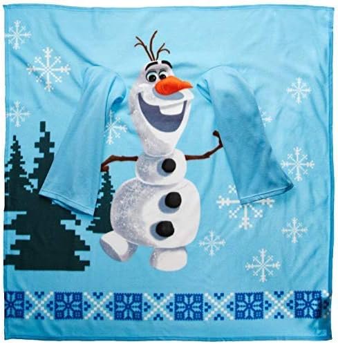 Disney Frozen, Sisters Youth Comfy Throw Blanket with Sleeves, 48" x 48", Multi Color