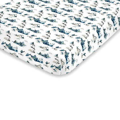 NJ Mountain Watercolor Crib Sheet