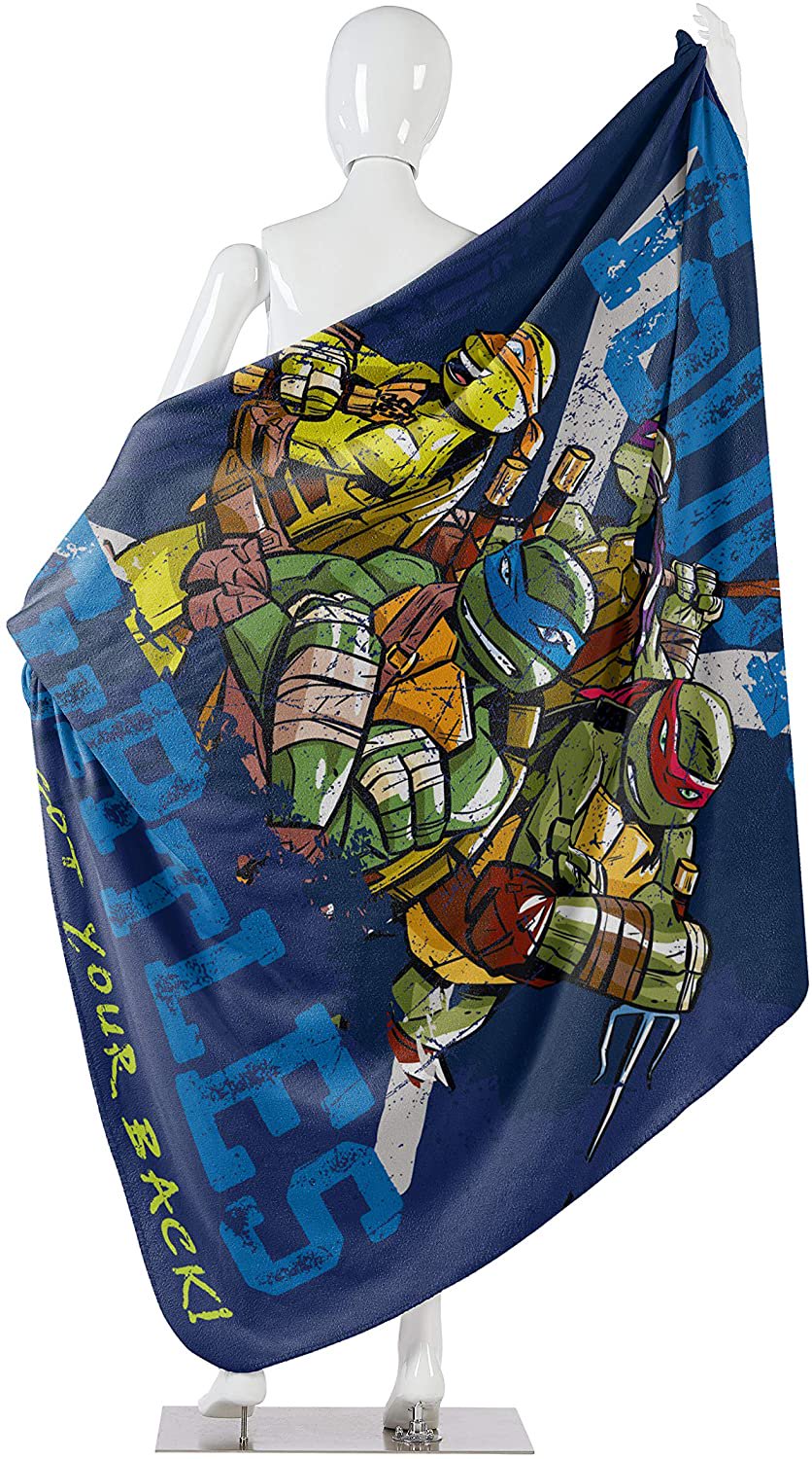 Nickelodeon's Teenage Mutant Ninja Turtles, "Tough Turtles Blues" Fleece Throw Blanket, 45" x 60"
